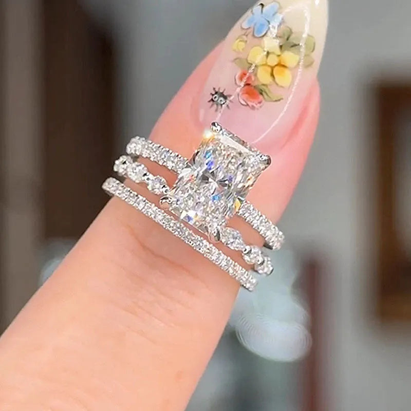 Juego de Anillos de Boda Jaily de 3 Piezas