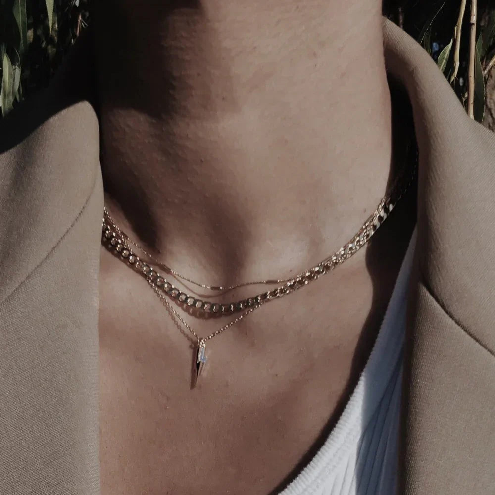 Collar de cadena de eslabones planos