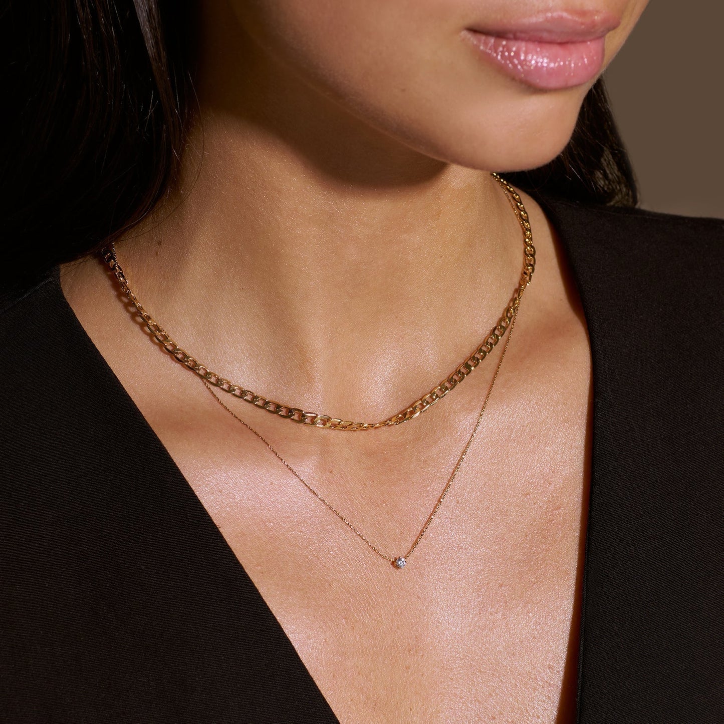 Collar de cadena de eslabones planos