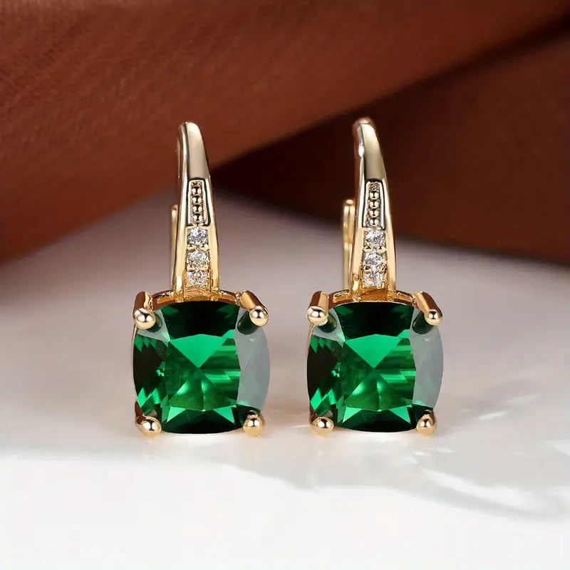 Pendientes de aro con piedra zafiro mística