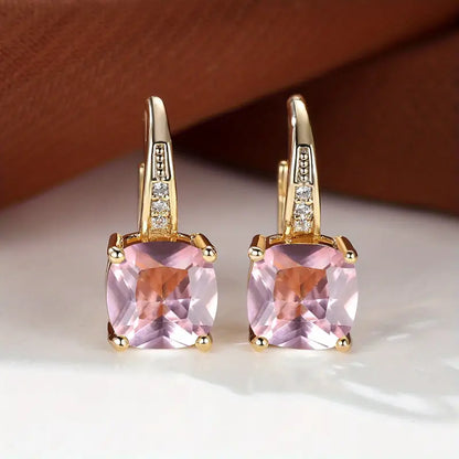 Pendientes de aro con piedra zafiro mística