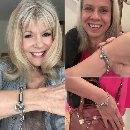 Pulsera gruesa con corazones