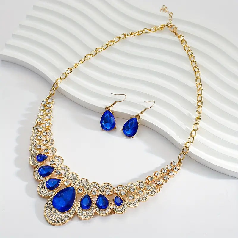 Conjunto de joyería Maevina con zafiros