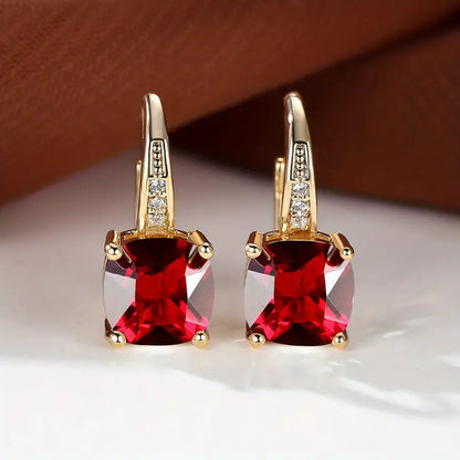 Pendientes de aro con piedra zafiro mística