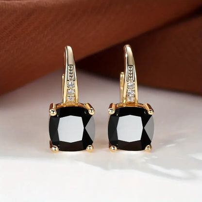 Pendientes de aro con piedra zafiro mística