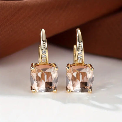 Pendientes de aro con piedra zafiro mística
