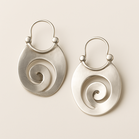 Pendientes de Plata de Forma Irregular Vintage