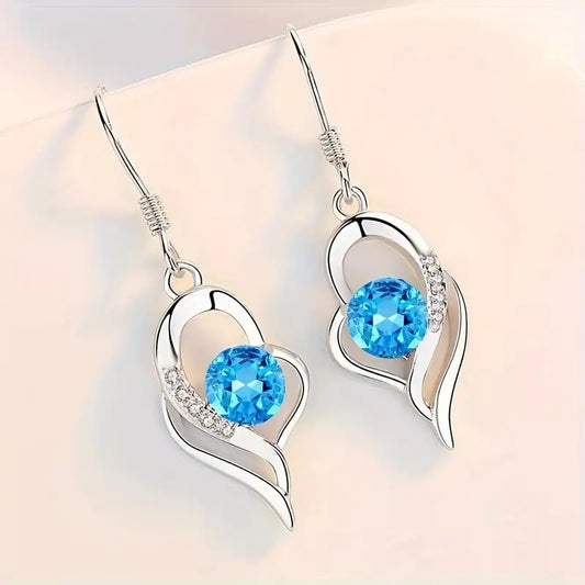 Aretes de caída con corazón Eclipse