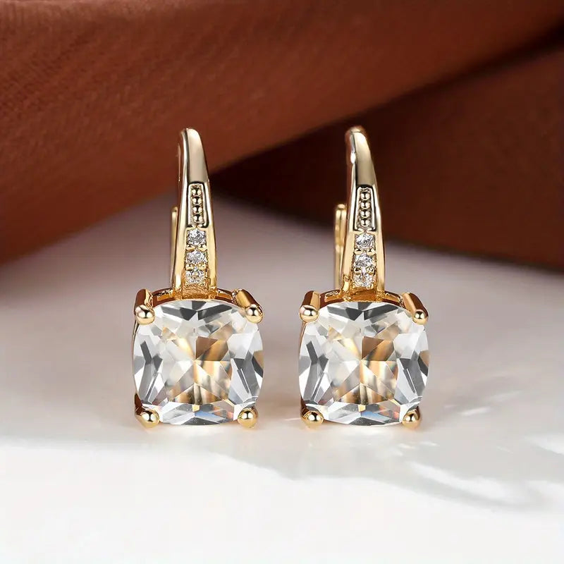 Pendientes de aro con piedra zafiro mística