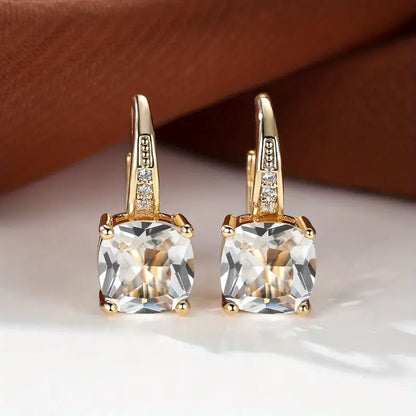 Pendientes de aro con piedra zafiro mística