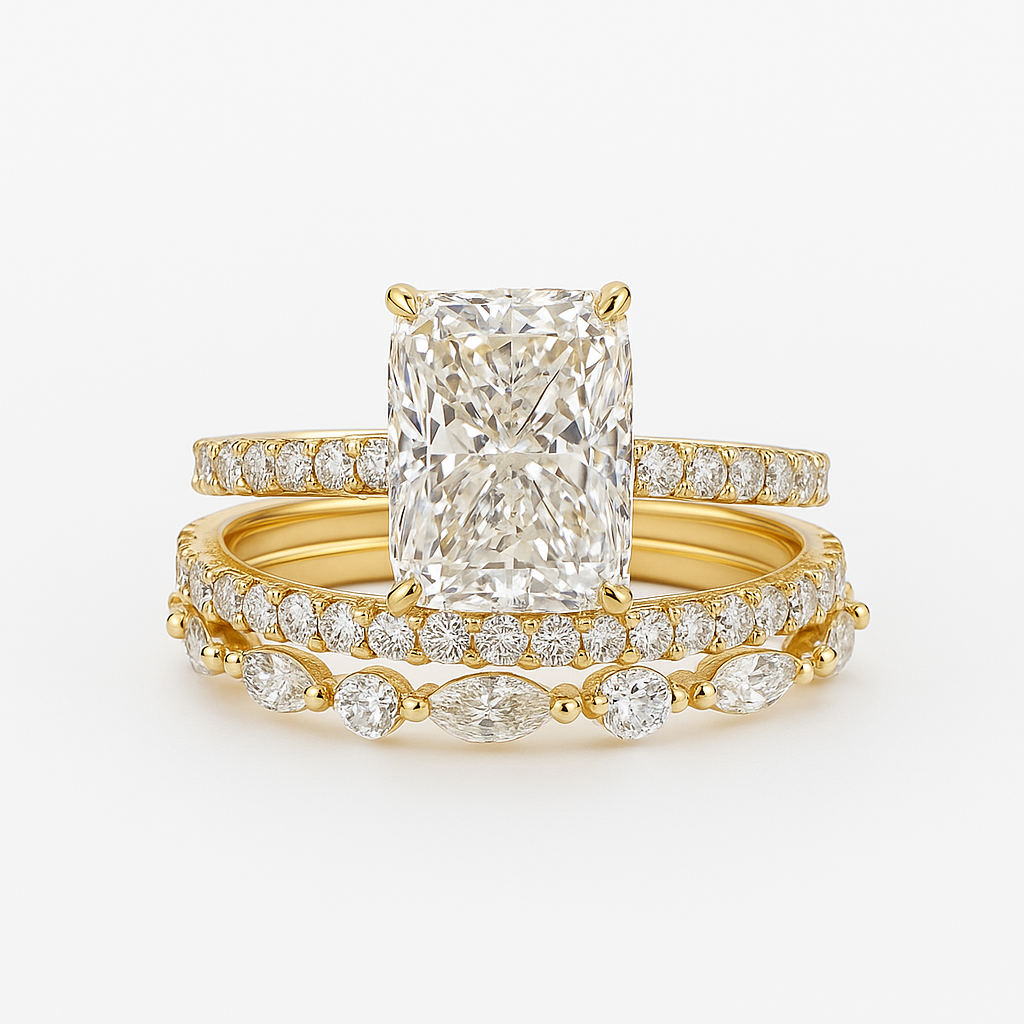 Juego de Anillos de Boda Jaily de 3 Piezas