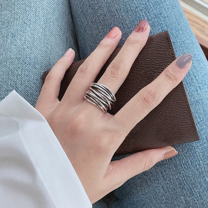Anillo en plata de ley 925 ajustable en capas