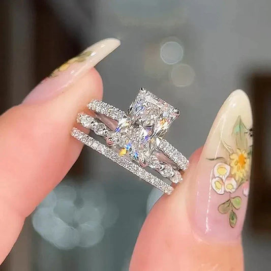 Juego de Anillos de Boda Jaily de 3 Piezas