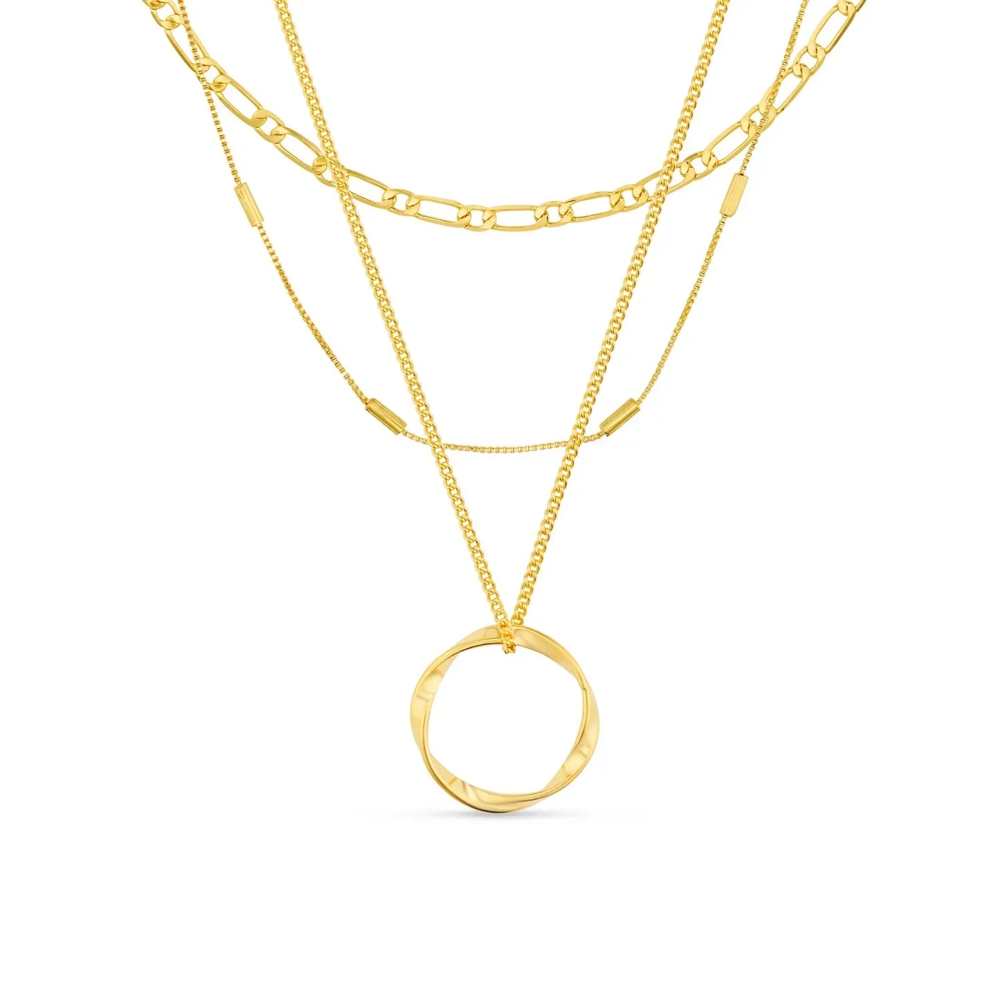 Collar de Círculo Abierto de Tres Filas
