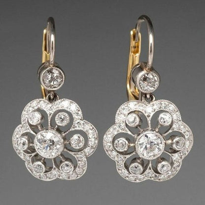 Pendientes de cristal vintage con mandala