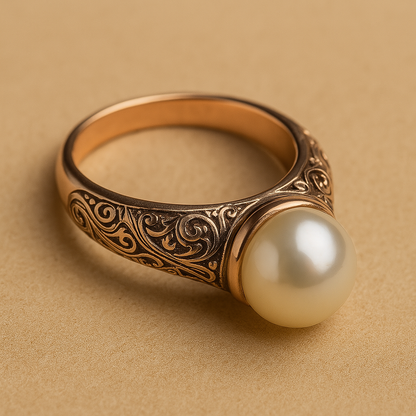 Anillo de Perla Vintage Dorado