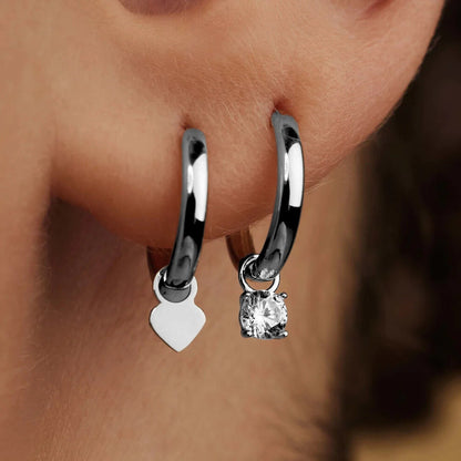Aretes de aro con piedra Larmes de Lune