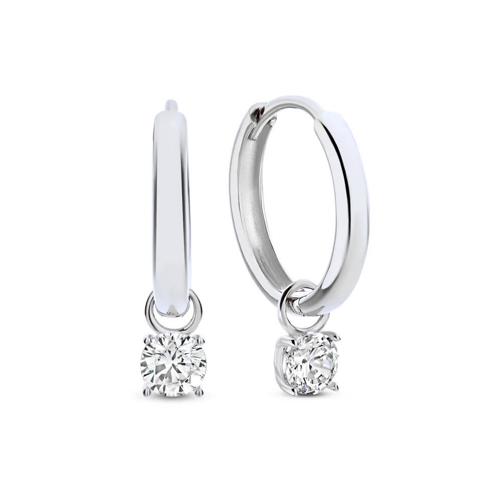 Aretes de aro con piedra Larmes de Lune