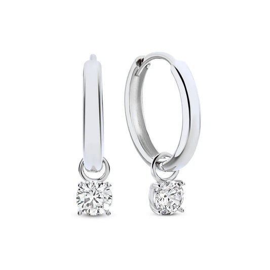 Aretes de aro con piedra Larmes de Lune