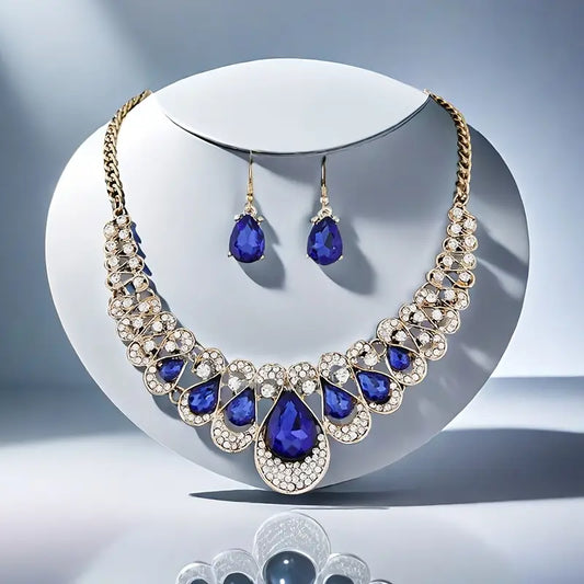 Conjunto de joyería Maevina con zafiros