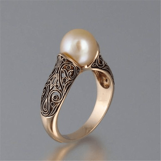 Anillo de Perla Vintage Dorado