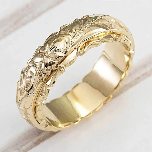 Anillo de Flor de Oro Vintage