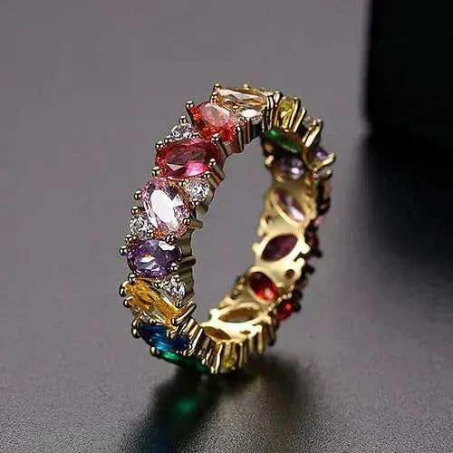 Anillo Vintage de Zirconia Multicolor