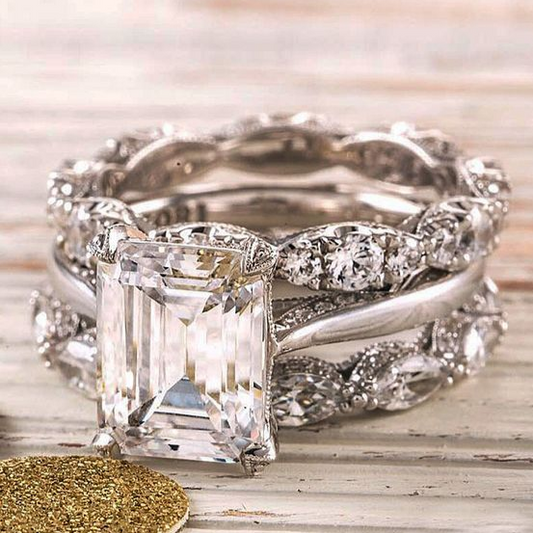 Anillo en capas brillante de plata vintage