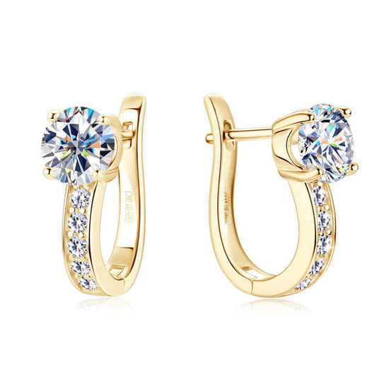 Pendientes Huggie de Moissanita en Canale